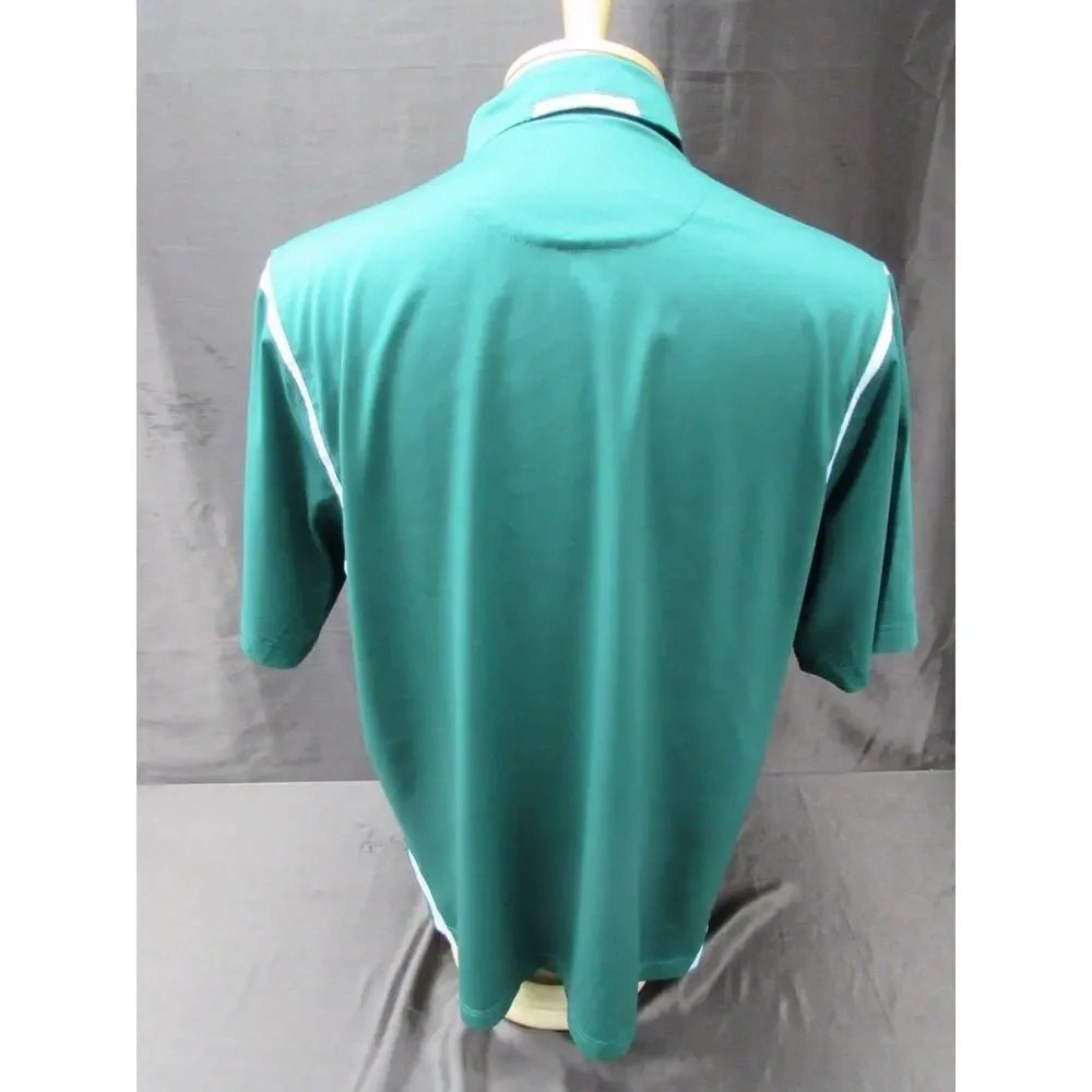 Nike Dri-fit men's size L Large green SS shirt Polo 3 button